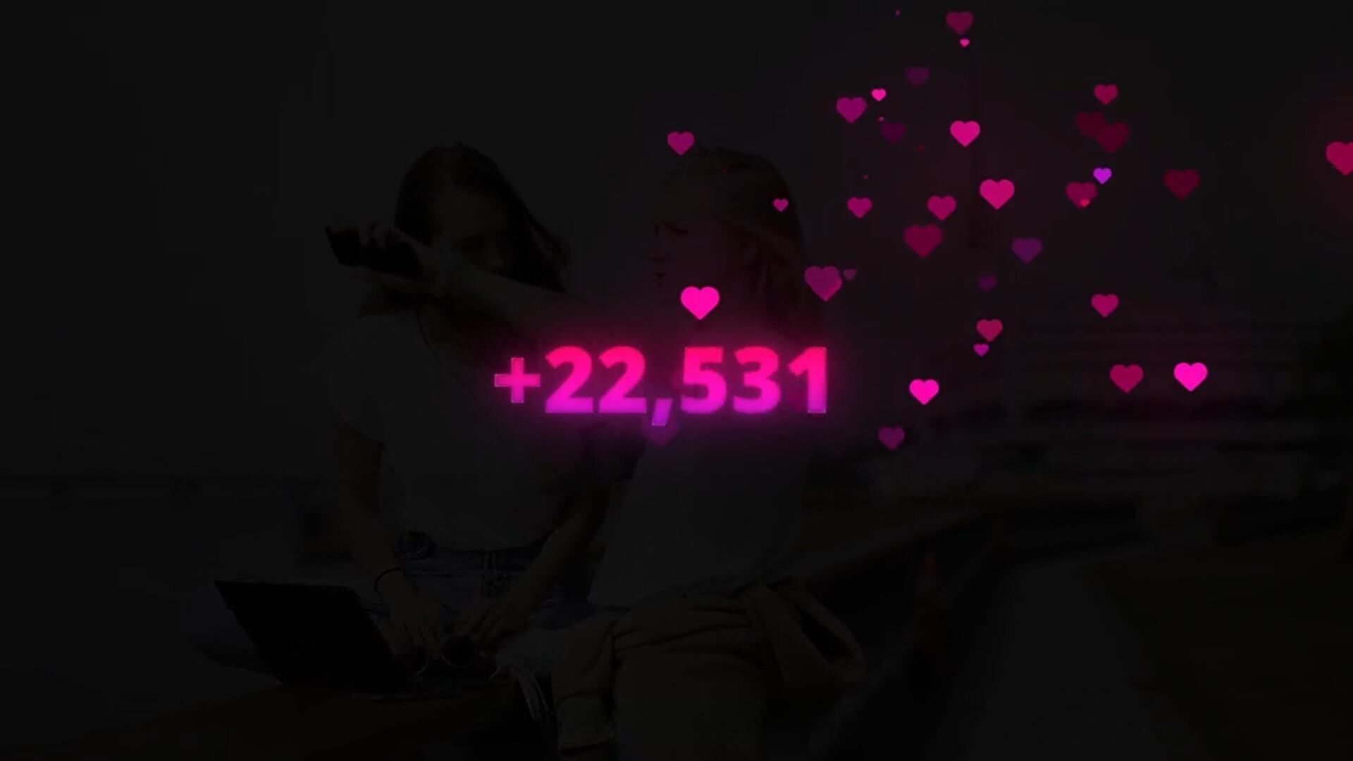 达芬奇预设：数字计数器动态粒子发光字幕文字标题动画（13653）