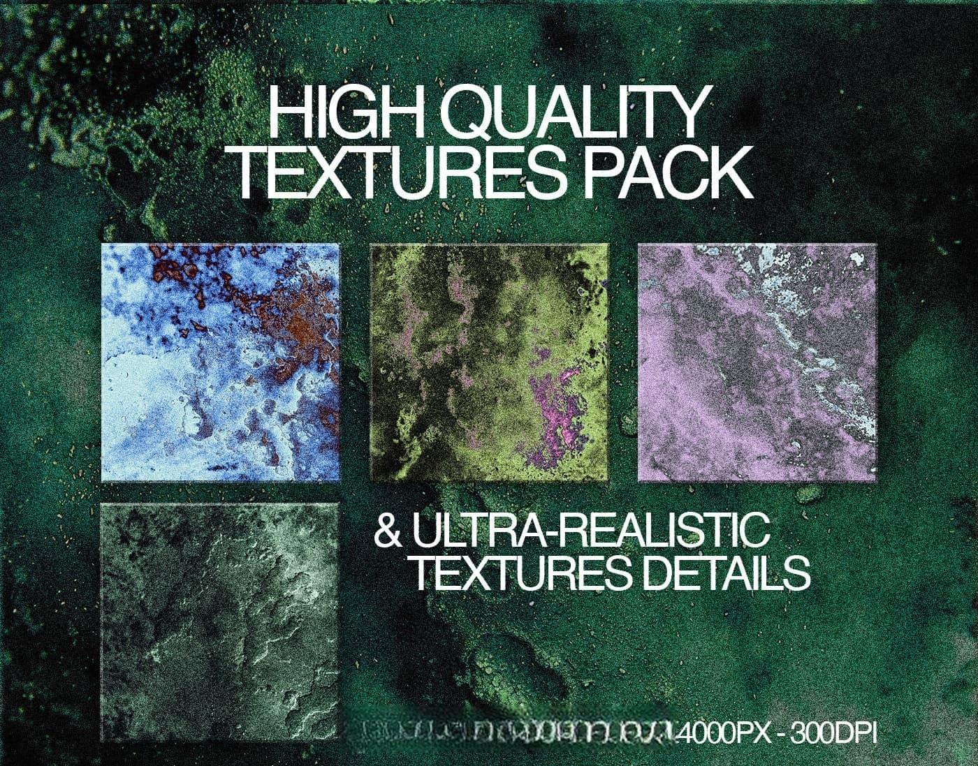 80个复古酸性艺术运动模糊抽象图像叠加纹理+PSD特效套装 Züli – 80 Acid Pack (Textures&Mockups)（13699）