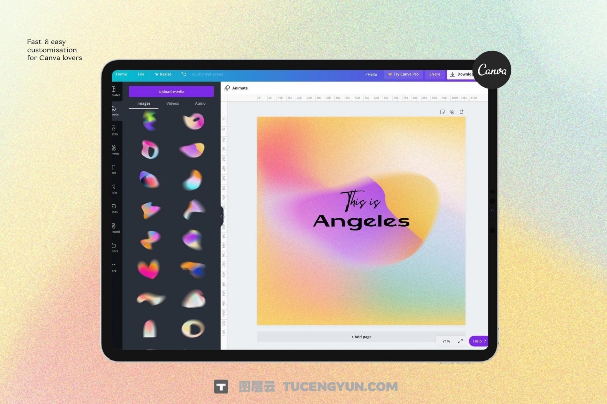 90款复古抽象艺术弥散光渐变散射AI矢量背景图形设计套装 Angeles – Retro Gradients & Shape（13406）
