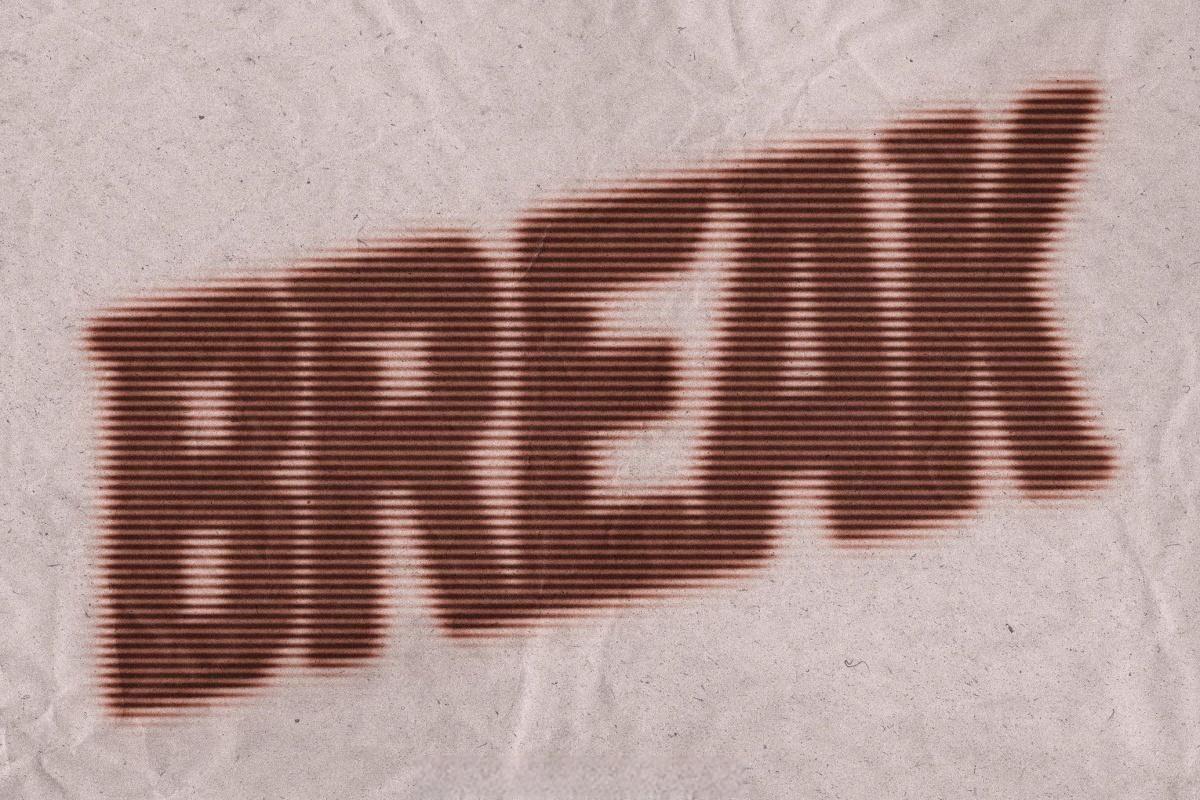 复古半色调百叶窗格栅质感墨水喷洒朦胧折痕海报封面设计PSD样机 Lined Halftone Text Effect(13307) 复古半色调百叶窗格栅质感墨水喷洒朦胧折痕海报封面设计PSD样机 Lined Halftone Text Effect(13307)