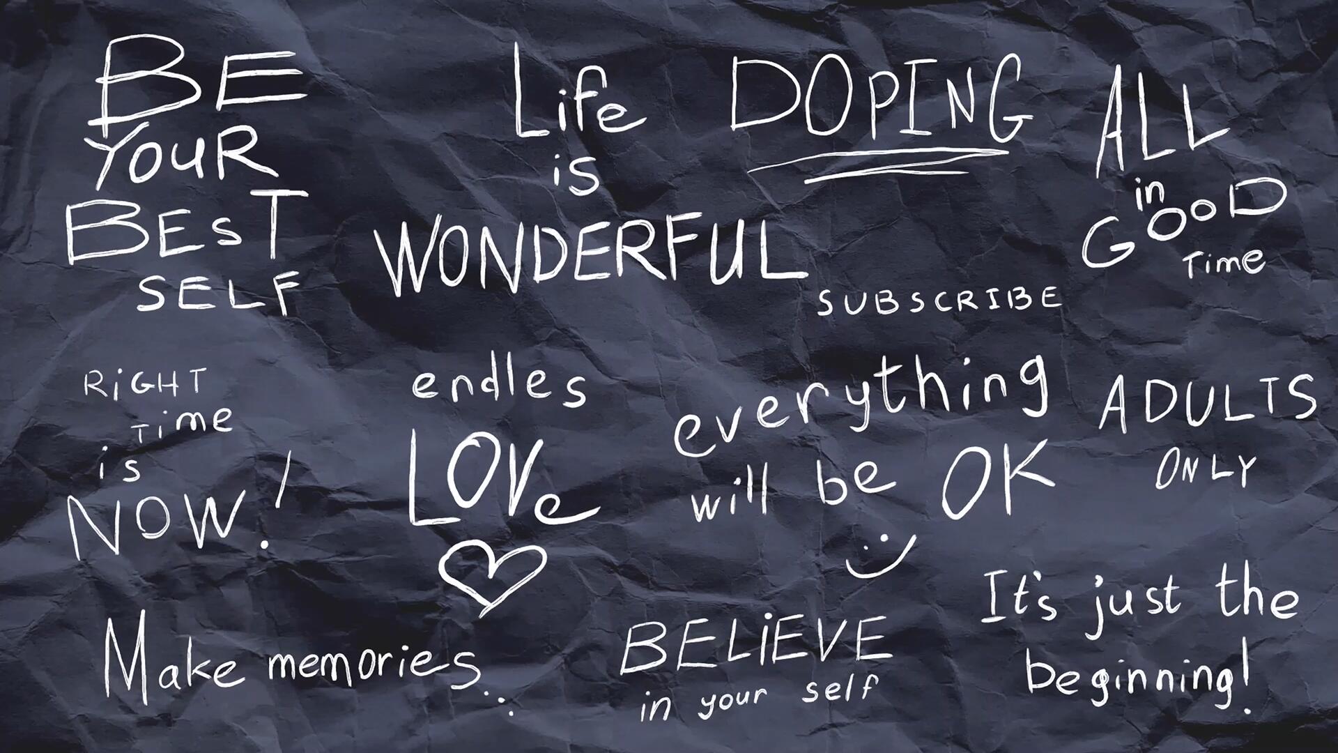 85个清新情绪风格手写涂鸦英文长词短句婚礼旅拍短片剪辑透明通道MOV视频素材（13332）