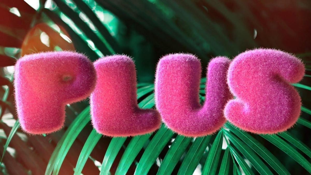 20款超现实主义趣味毛绒摇粒绒3D粉红色毛茸茸数字符号alpha透明通道视频素材（13265）