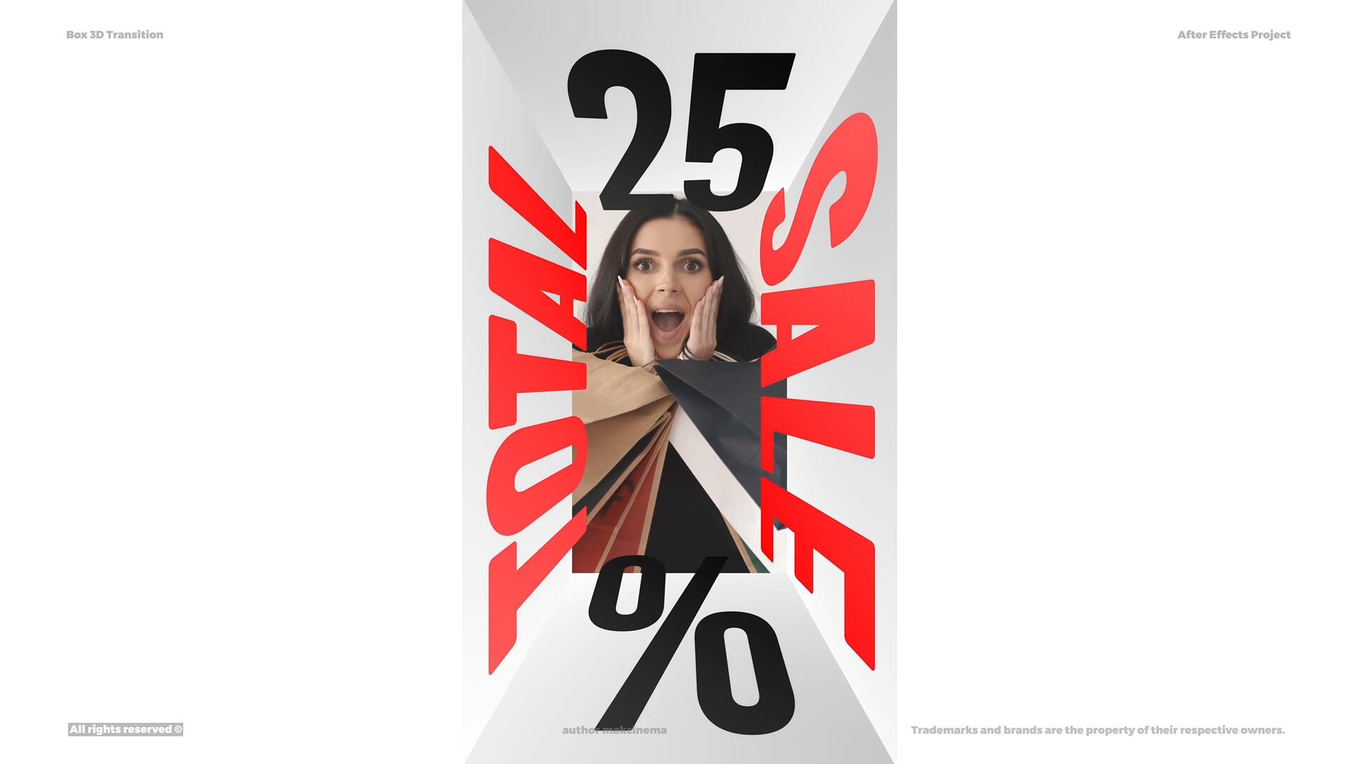 AE模板：创意优雅3D立体遮罩文字标题无缝转场过渡（13215）