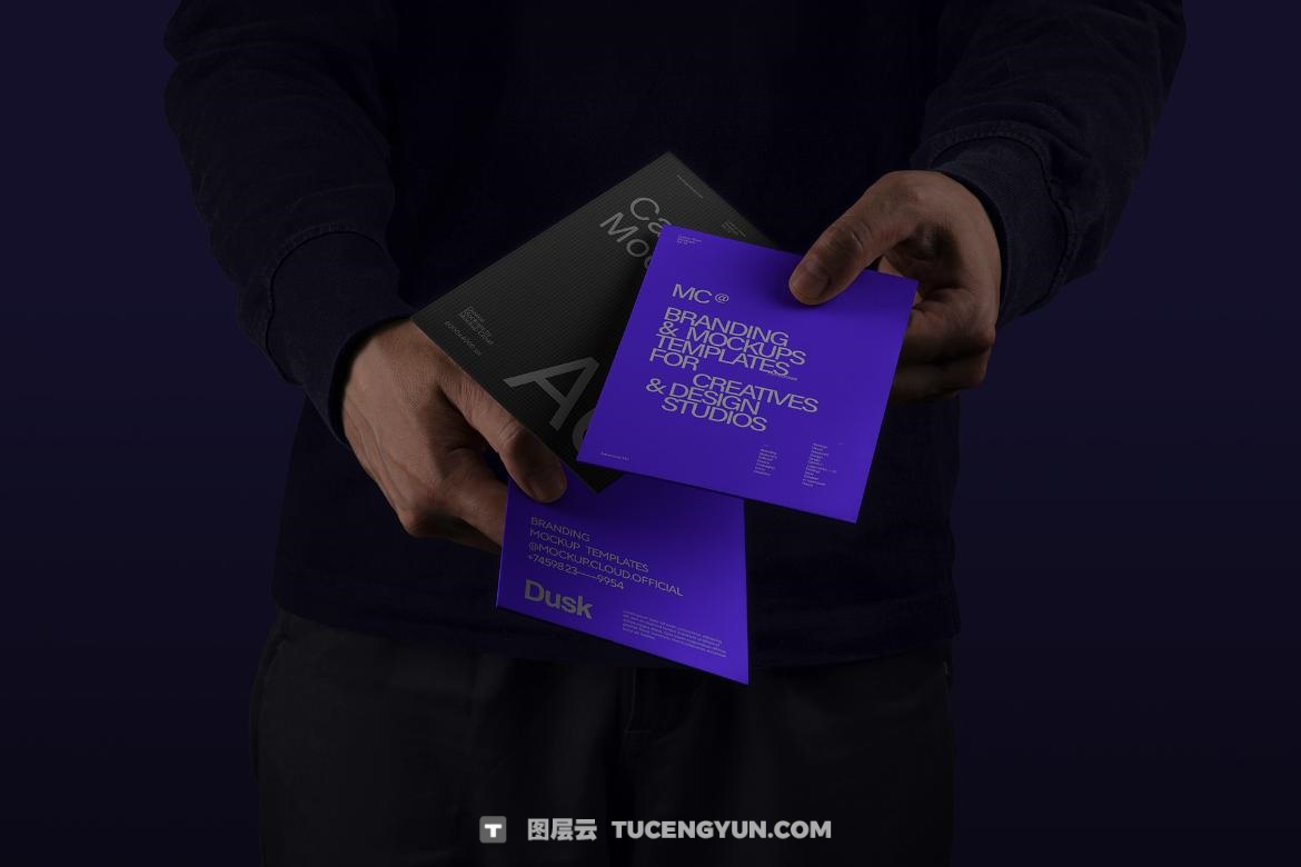 23款现代极简档案夹名片书籍T恤手提袋帆布袋手机Mac笔记本电脑平板品牌VI设计作品展示PSD样机套装 Dusk Branding Mockups Kit（13390）