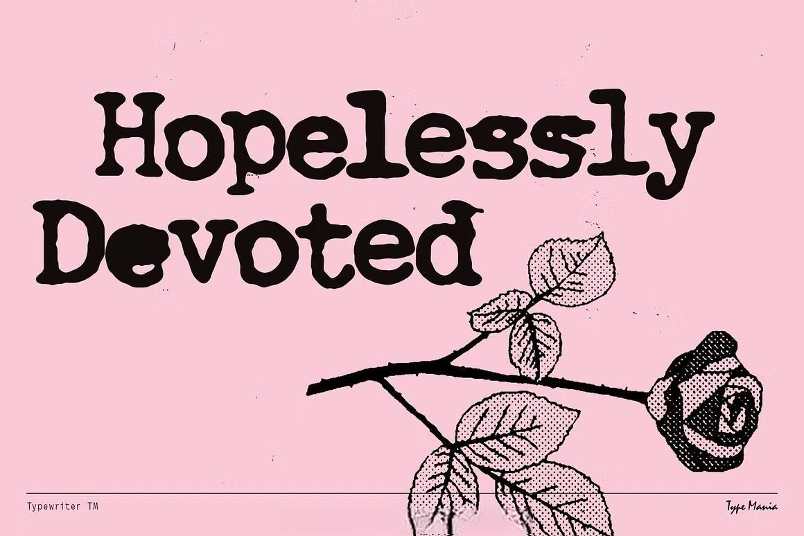 英文字体：复古仿旧斑驳墨迹渗透手写打字机效果封面海报设计字体 Typewriter TM – Distressed Typer（13578）