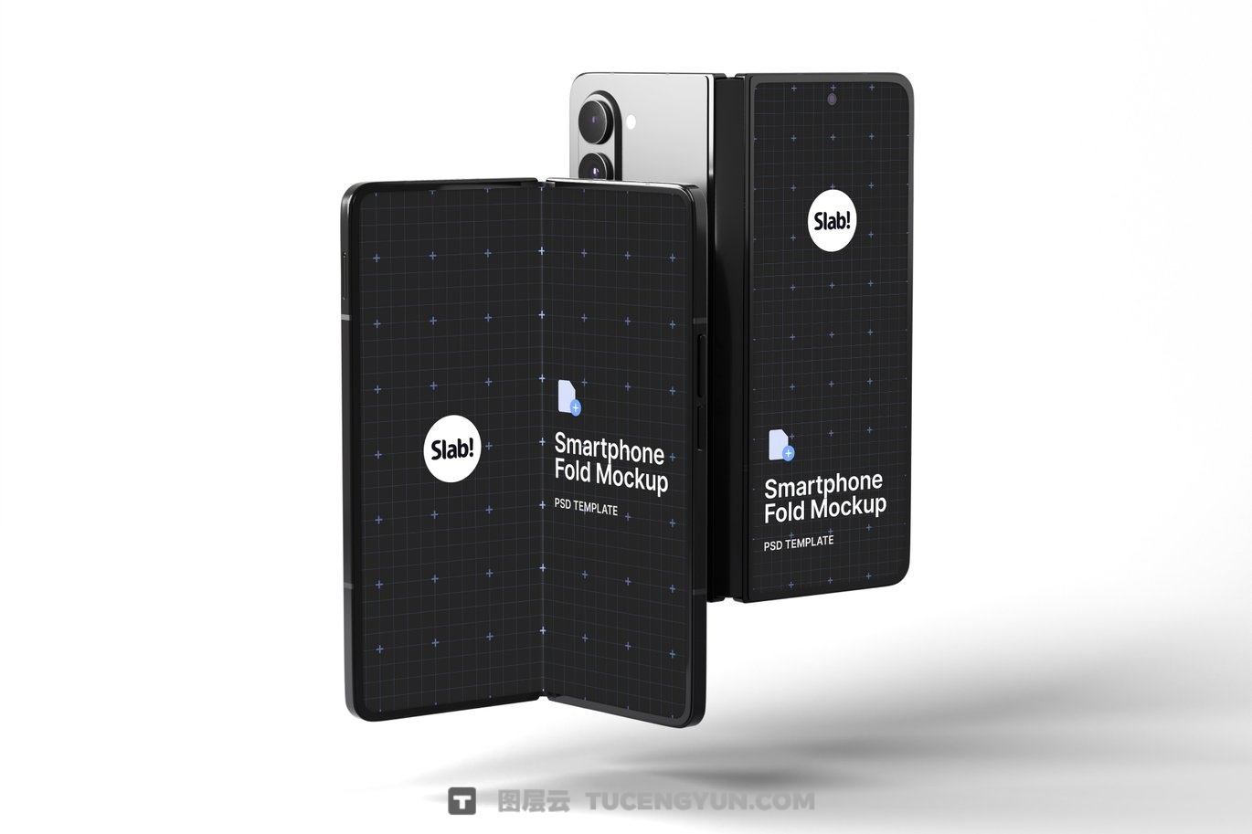 10种三星Galaxy Z折叠屏安卓手机广告UI界面APP设计展示PSD样机套装（13357）