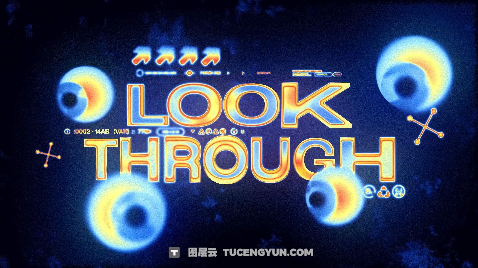 AE模板：复古迷幻渐变热成像扫描故障文字标题排版动画（13435）