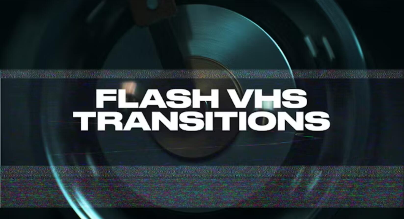 FCPX插件：复古VHS信号故障扭曲失真闪光灯转场过渡（13612）