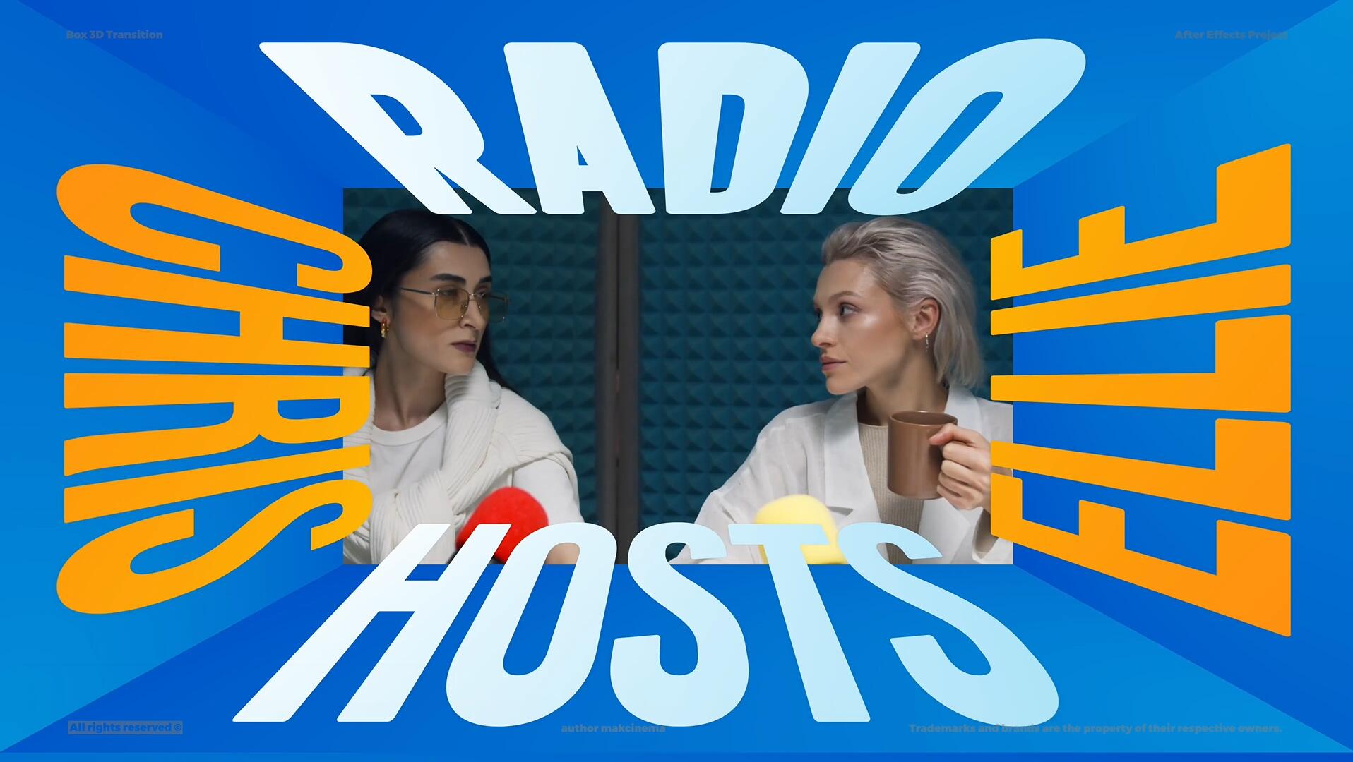 AE模板：创意优雅3D立体遮罩文字标题无缝转场过渡（13215）