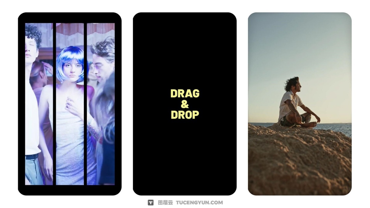 19个复古电影美学胶片帧镜头方形圆角边框遮罩叠加竖屏视频素材（13452）