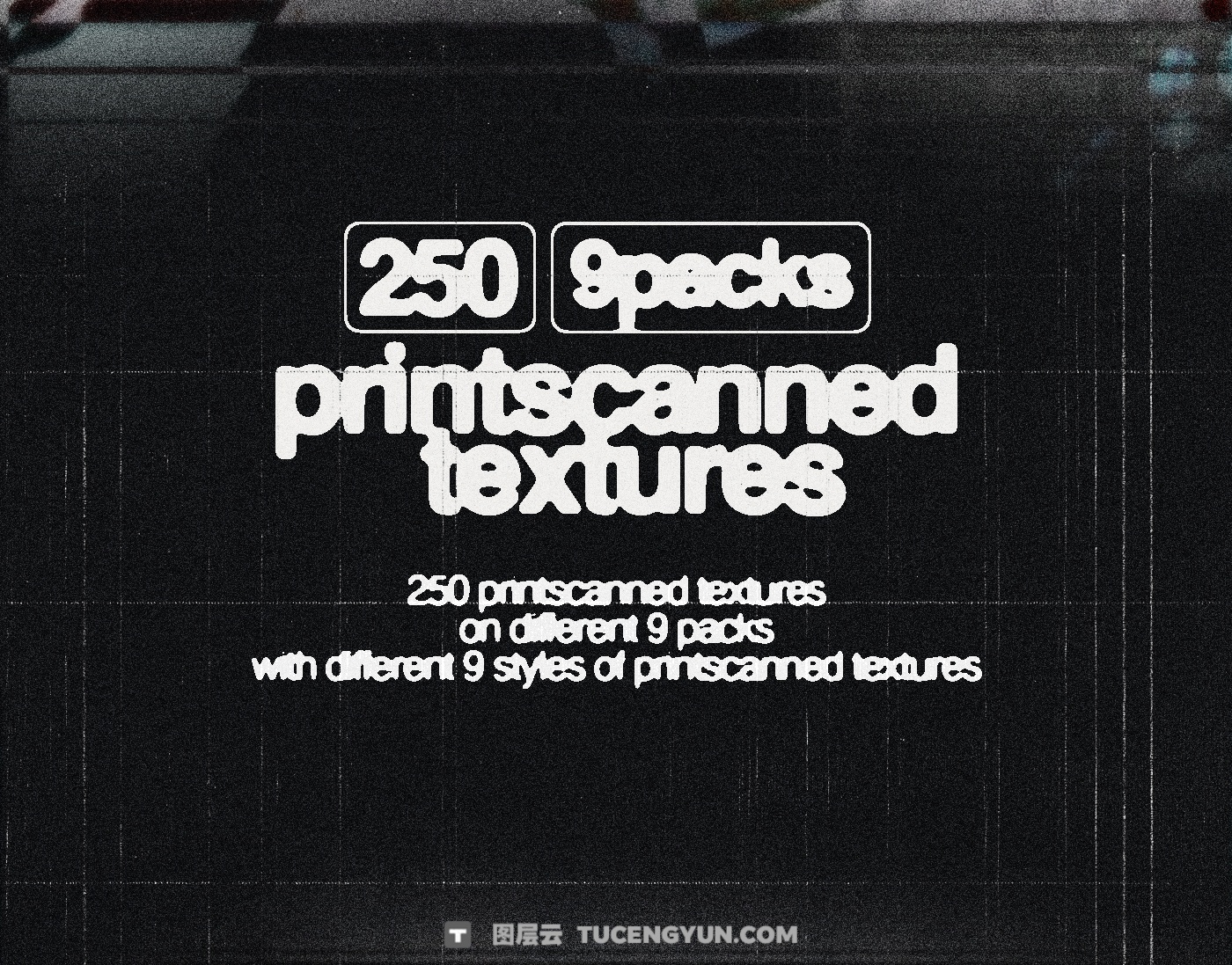 250款高分辨率复古印刷打印扫描线设计叠加纹理背景肌理套装 Züli – 250 Print Scanned Textures Packs V.02（13385）