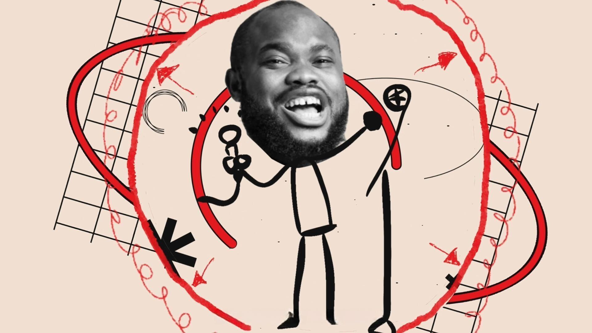 PR模板：趣味手绘单口喜剧相声脱口秀播客开场片头（13298）