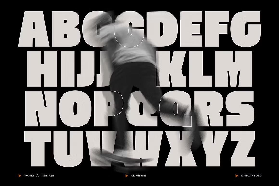 英文字体：大胆运动感时髦黑体粗体无衬线装饰海报封面设计字体 Wosker – Bold Font（13590）