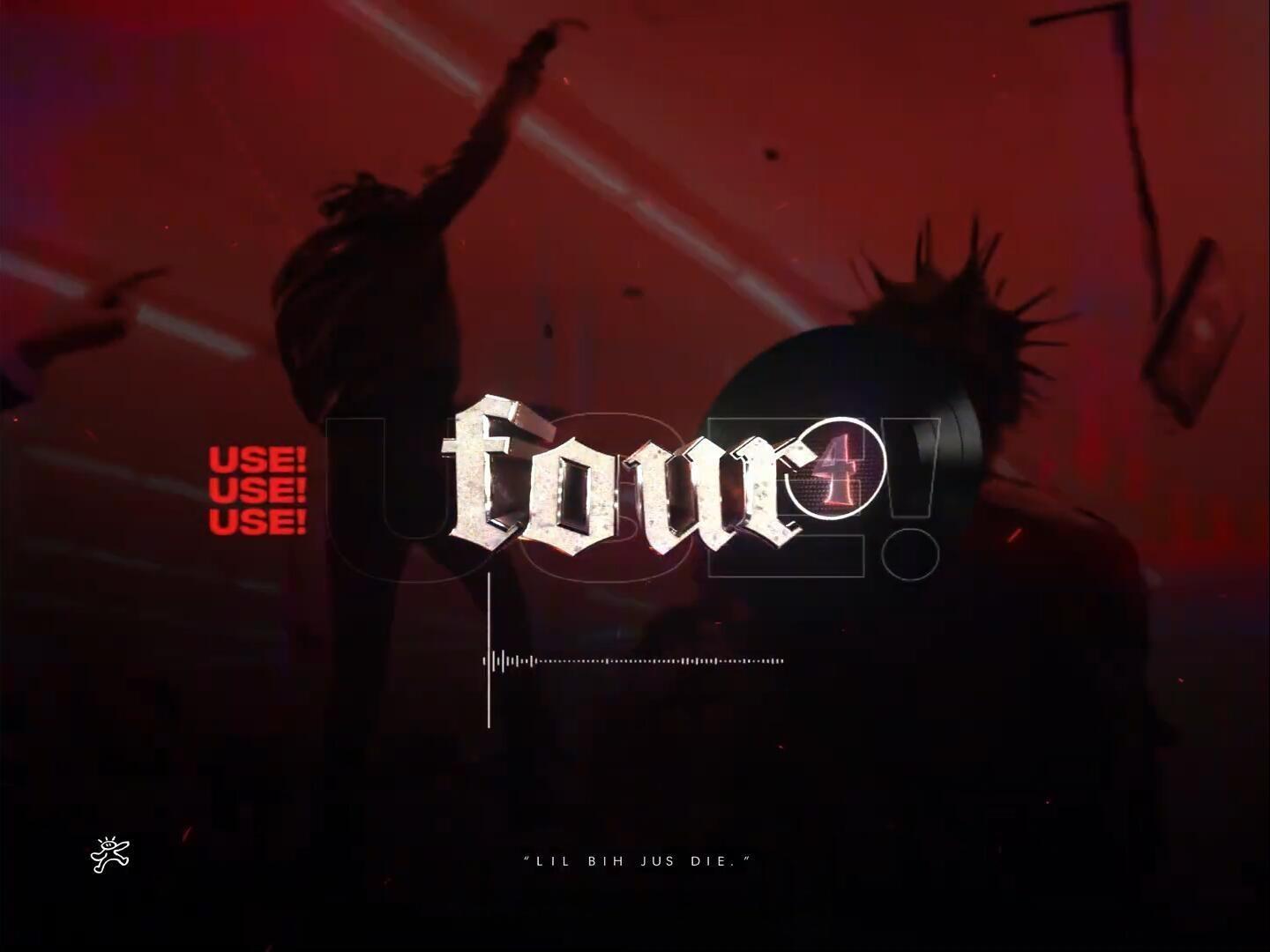 嘻哈朋克风格酸性金属镀铬音乐MV短片剪辑3D字母标题动画AE+Blender项目文件 4pm’s Title Card Pack（13052）