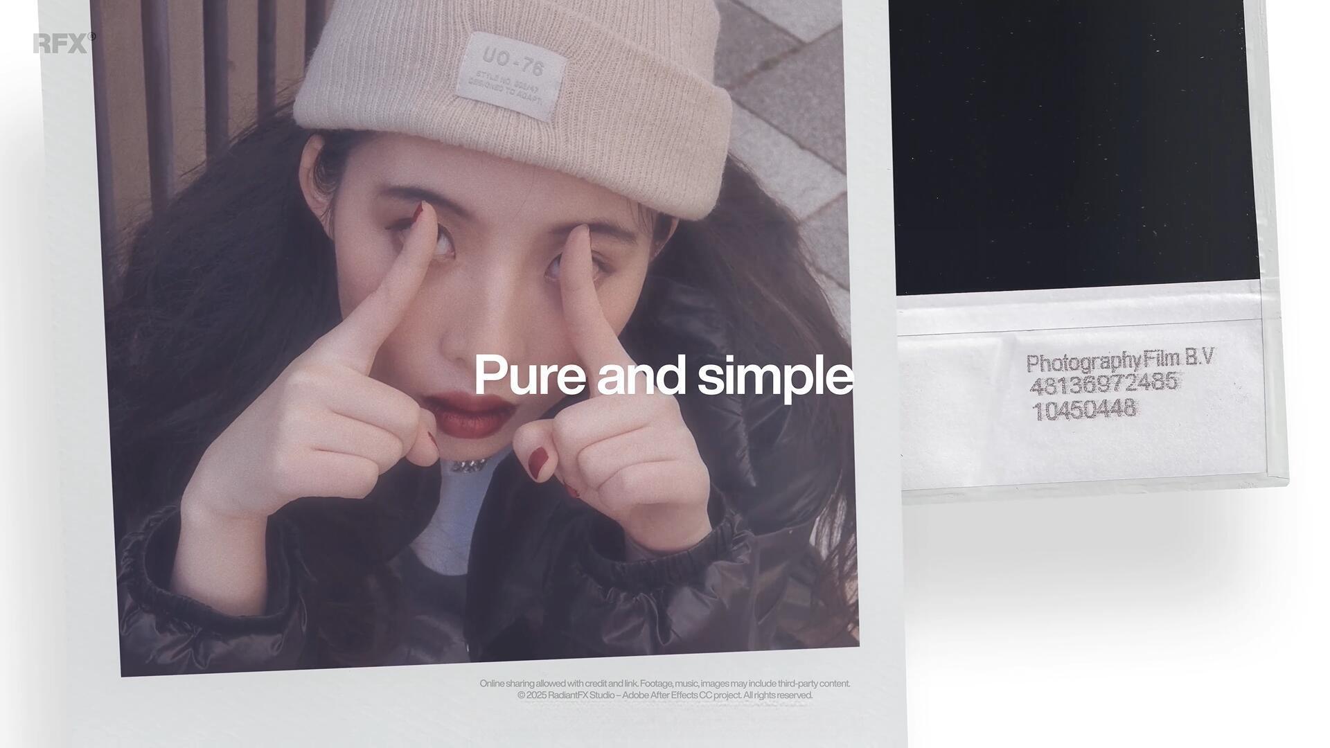 AE模板：复古文艺清新宝丽来边框3D环绕式照片展示（13704）