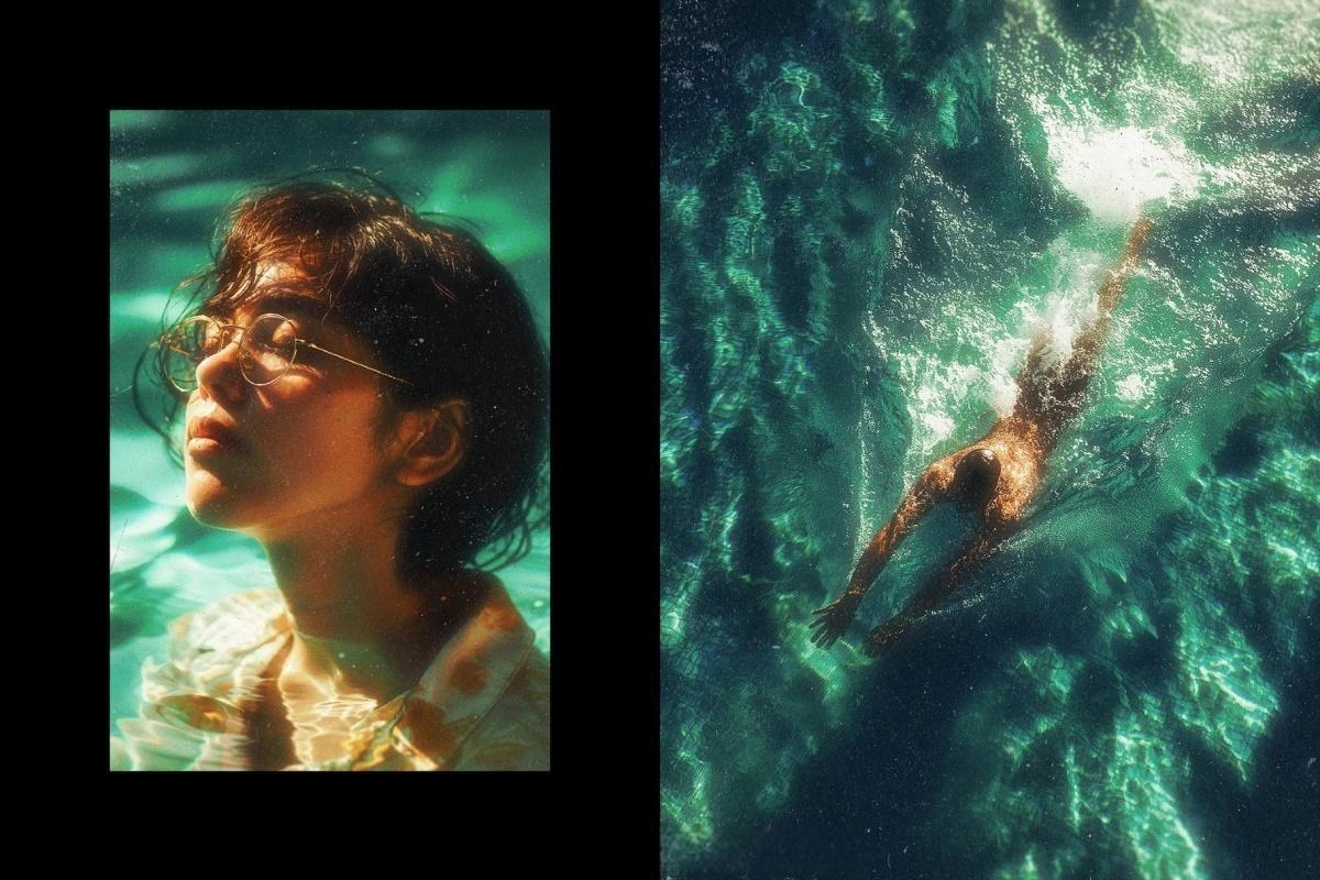 复古怀旧温暖阳光发光梦幻模糊胶片颗粒灰尘噪点滤镜叠加PSD特效样机 Sunshine Glow Photo Effect（）