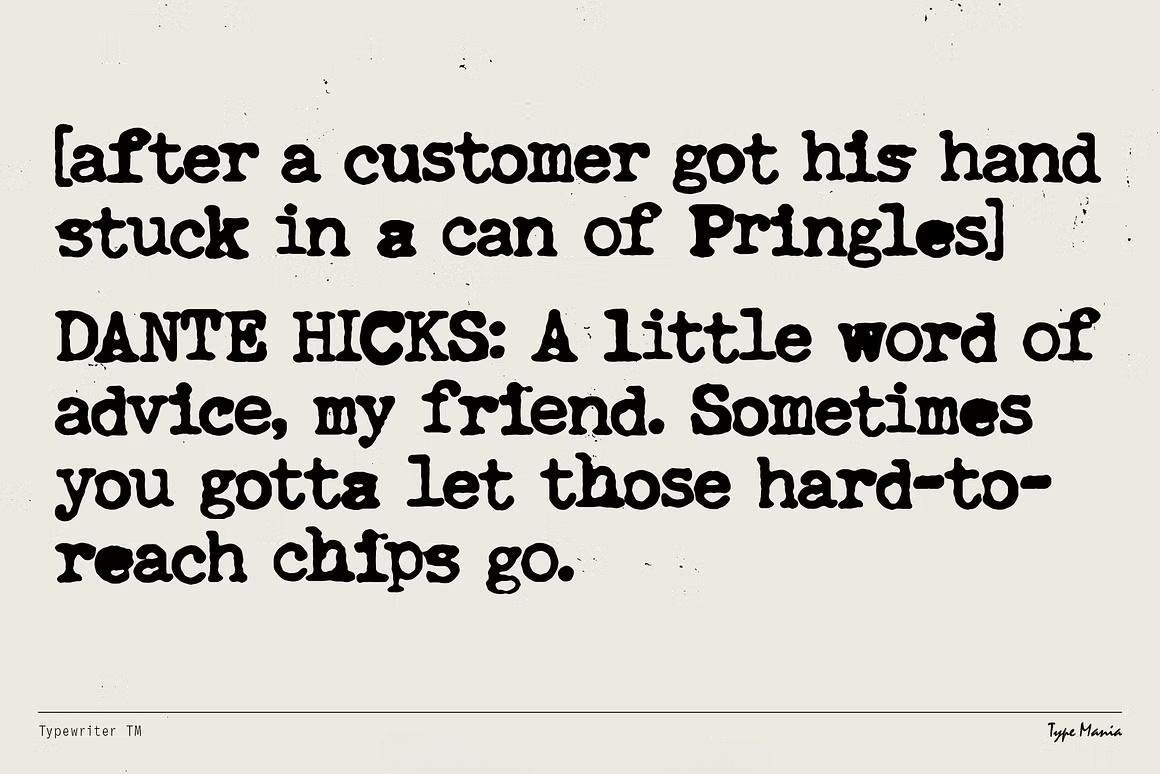 英文字体：复古仿旧斑驳墨迹渗透手写打字机效果封面海报设计字体 Typewriter TM – Distressed Typer（13578）