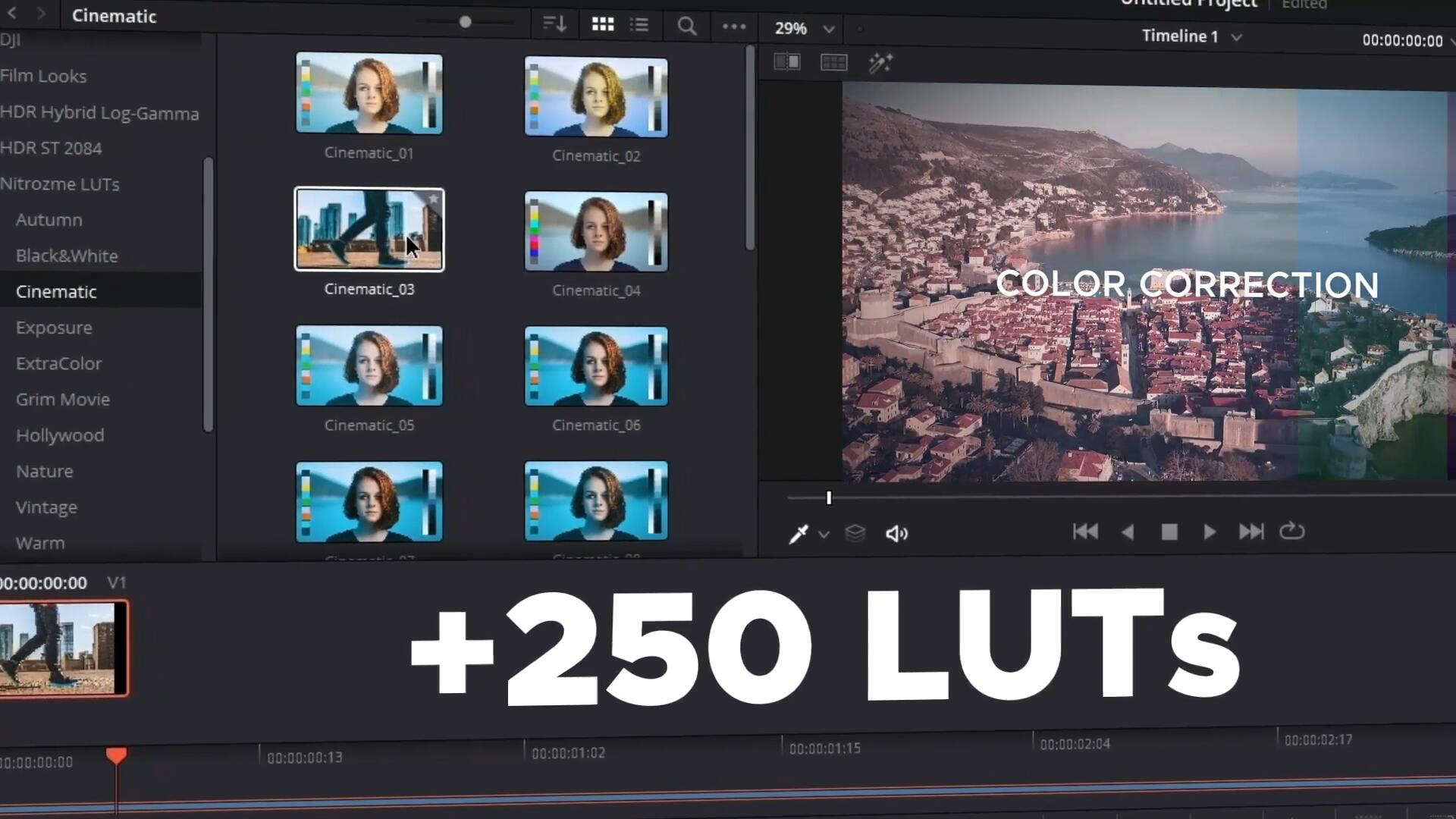 达芬奇模板/预设：1600个毛刺全景滚动漏光偏移变焦转场+转场音效+LUT（8818）