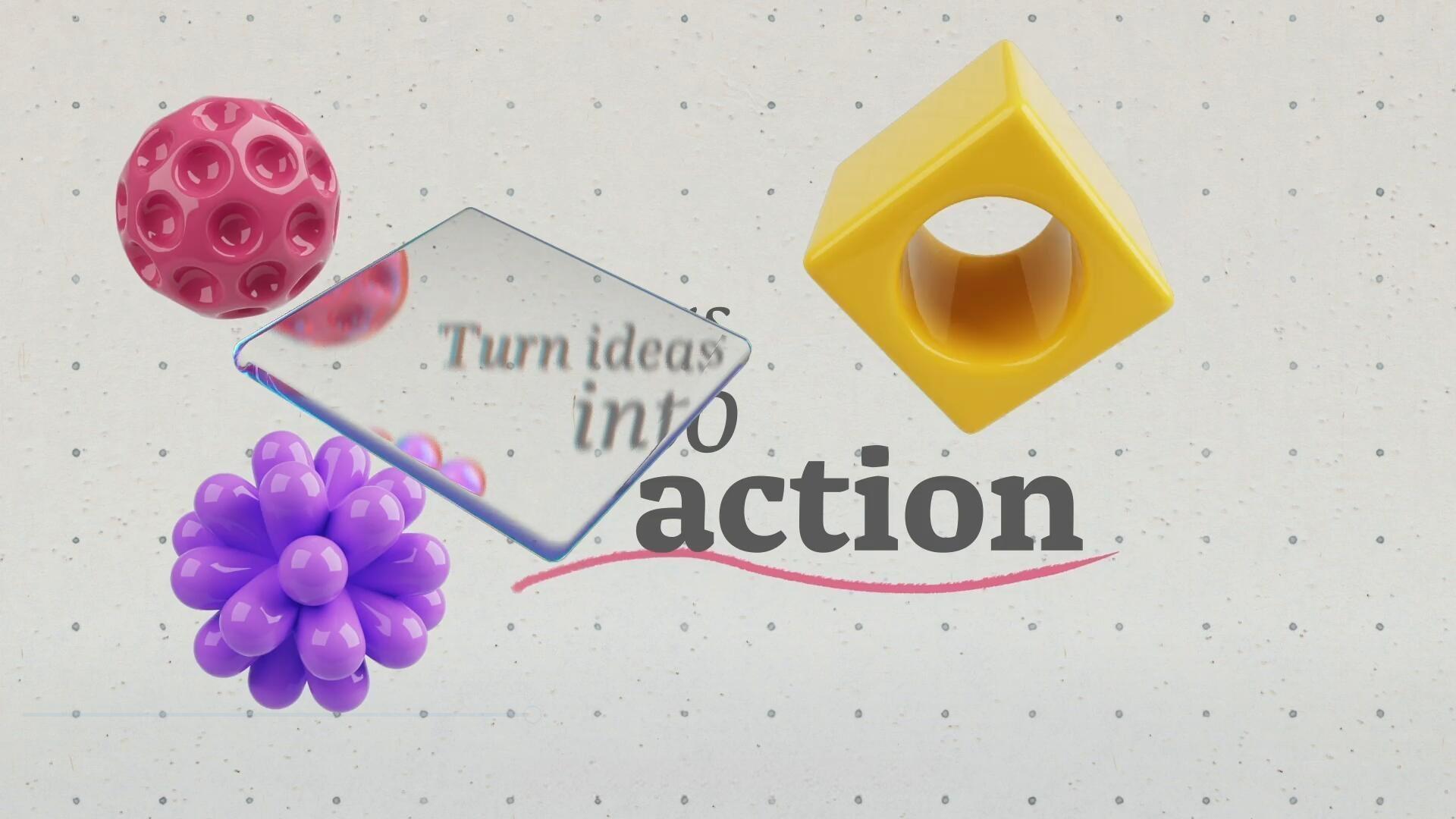 AE模板：趣味涂鸦艺术3D几何形状粗体文字标题排版动画（13580）