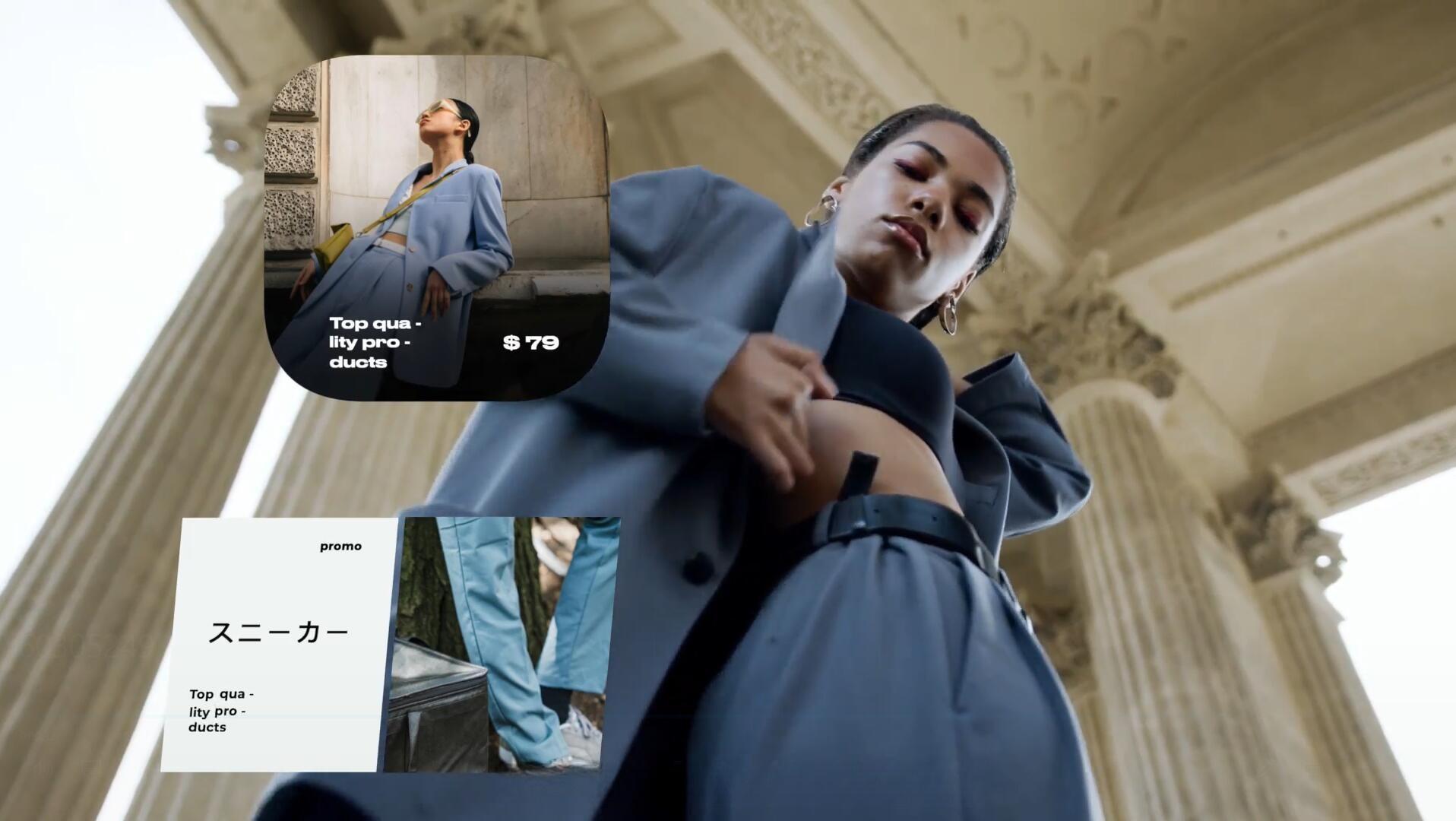 FCPX插件：极简主义服装穿搭产品价格信息动画（13869）