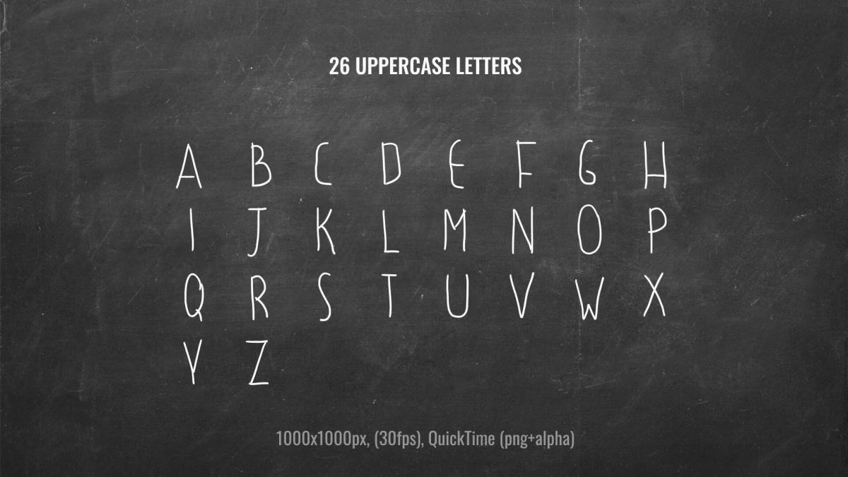 632个真实趣味粉笔手绘星星心形泡泡箭头圆圈标记单词字母符号表情动画透明通道视频素材包（13044）