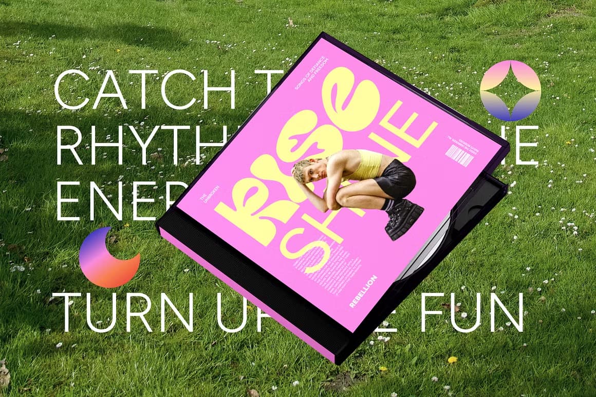 英文字体：复古时髦Y2K风格欢快波浪形斑点状曲线气泡封面海报设计字体 Geism – Solid & Outline（13689）