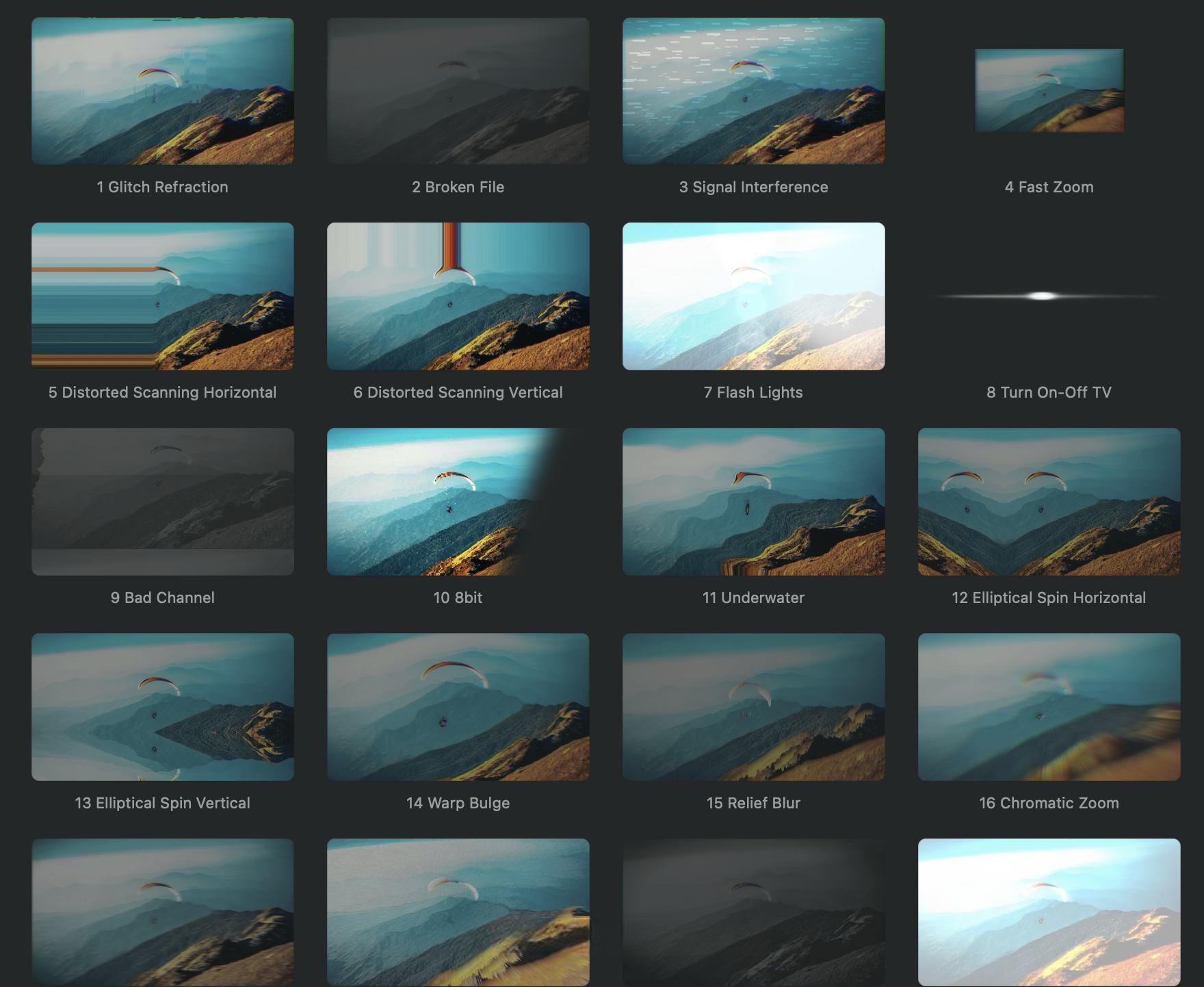 FCPX插件：100多种大胆故障毛刺色差扭曲抖动标题动画叠加转场过渡 Revealers（13682）