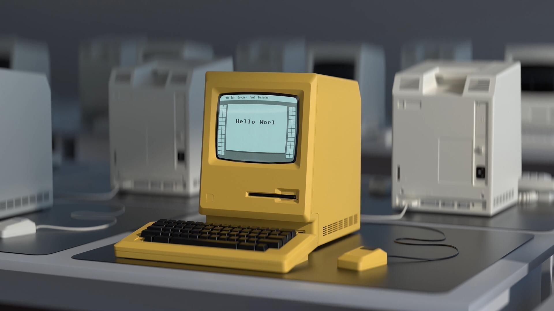 AE模板：超现实主义经典怀旧计算机屏幕桌面显示4K文字标题LOGO动画模板（13303）