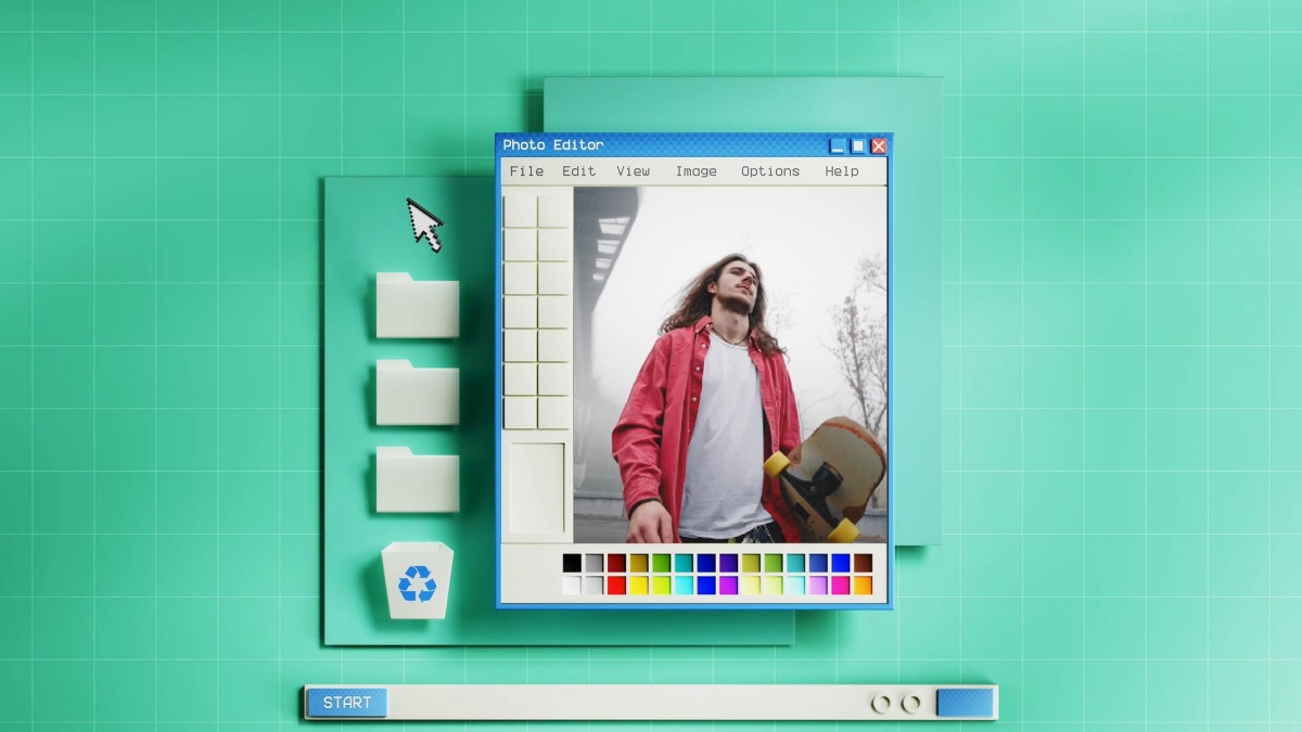 PR模板：复古美学WIN95旧计算机存档窗口展示模板动画（13328）