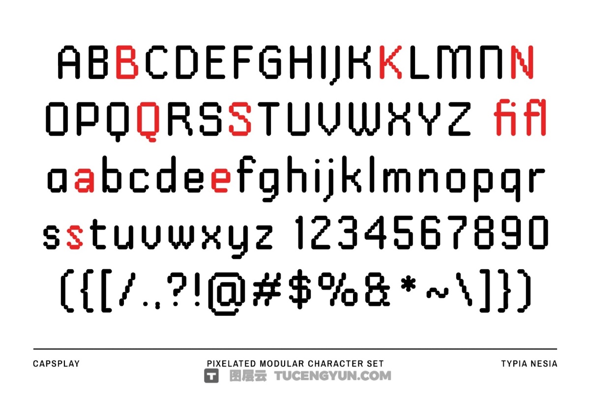 英文字体：复古美学永恒点像素化数字锐化边缘品牌封面海报设计字体 Capsplay – Dot Pixel Font（13944）