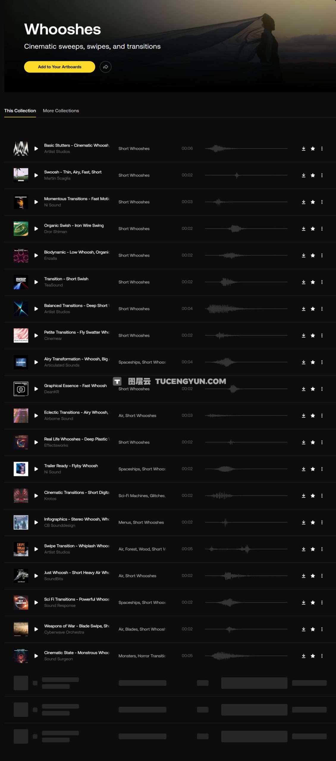 音效：35个电影级嗖嗖、扫描、滑动转场过渡音效素材（13864）