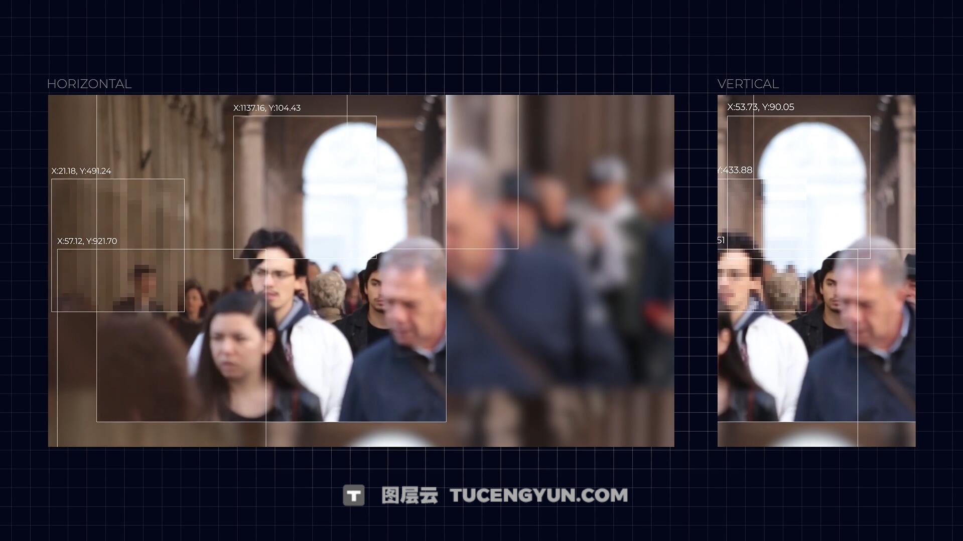 达芬奇模板：未来主义监控画面伪数据扫描无缝转场过渡（13943）