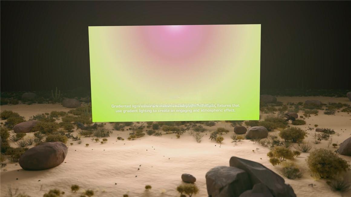 达芬奇模板：超现实主义风格沙漠花丛超大型屏幕短片字幕展示动画（12983）