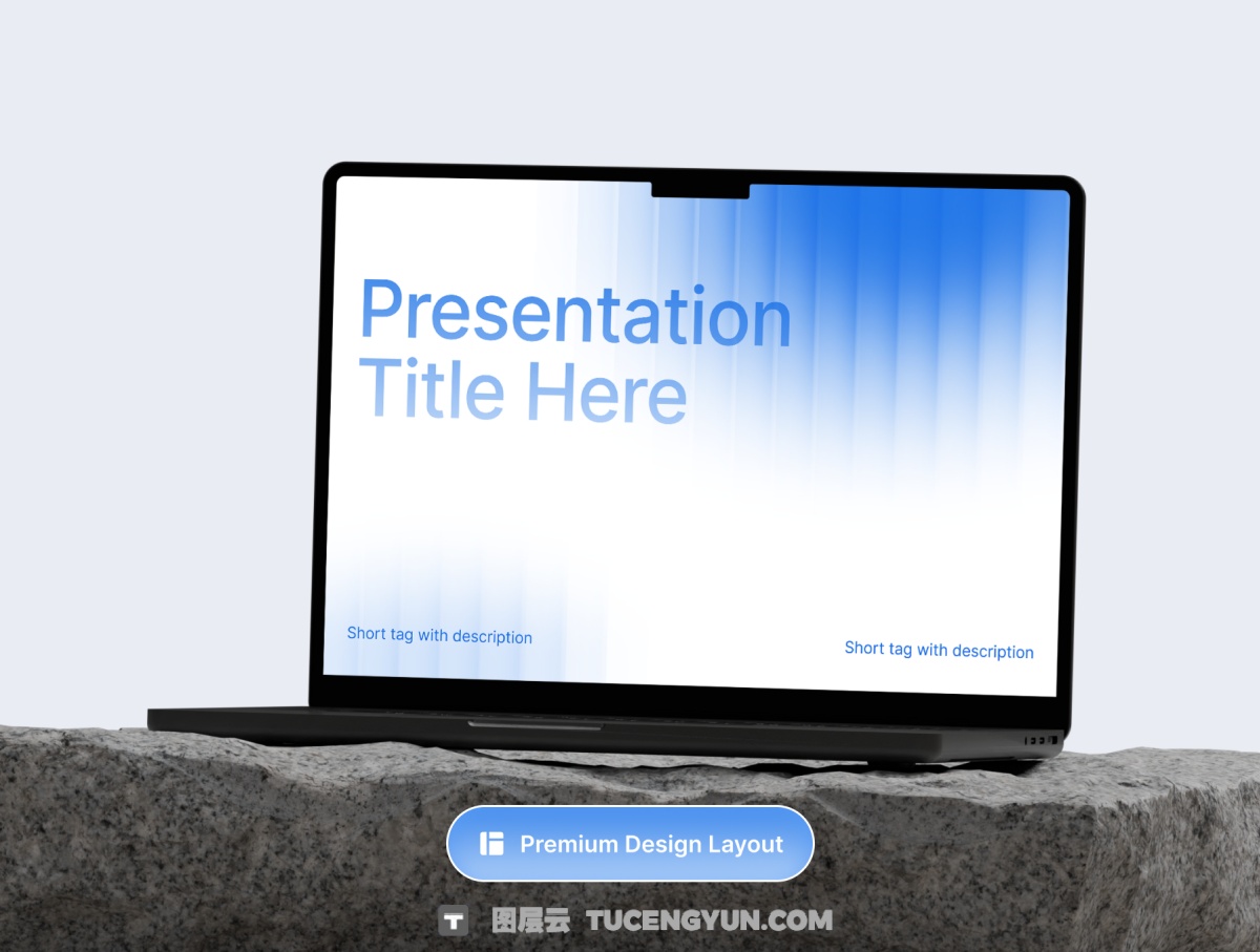 PPT模板：25页极简商业战略策划企业年度报表简报幻灯片设计ppt/figma模板 Blura – Pitch Deck Kit（13991）