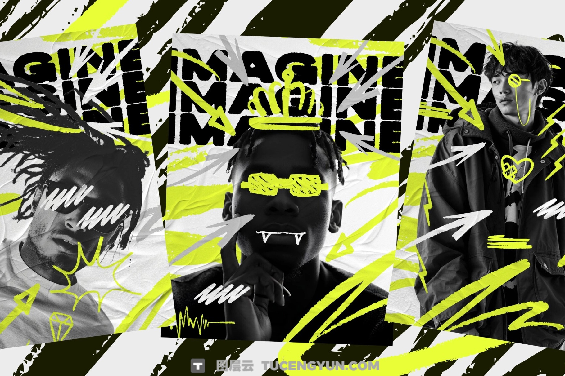 1000个大胆粗糙手绘标记涂鸦爱心箭头圆圈边框插画聊天气泡PNG/SVG设计素材 Markers Collection（14011）