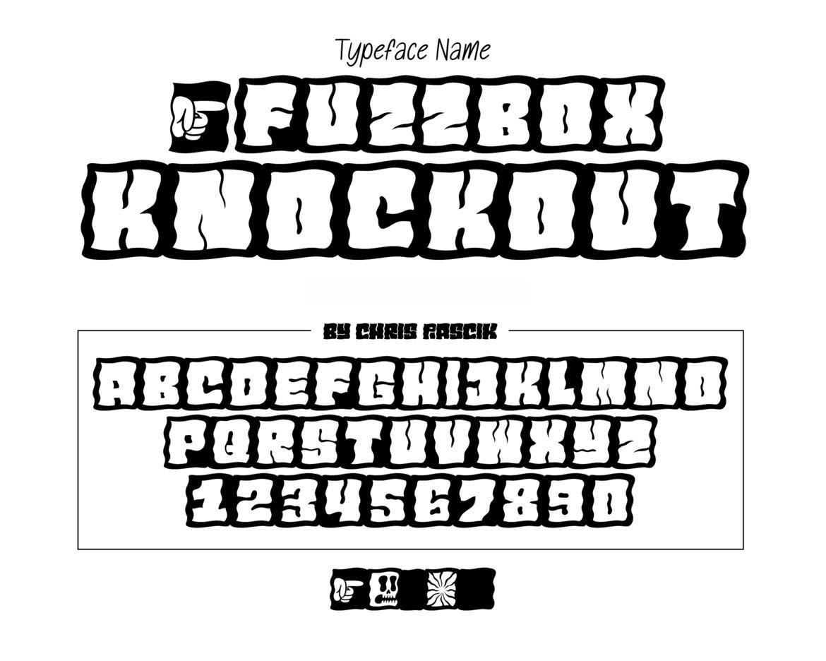 英文字体：复古迷幻手绘摇滚风格音乐专辑封面海报设计字体 Fuzzbox（12951）