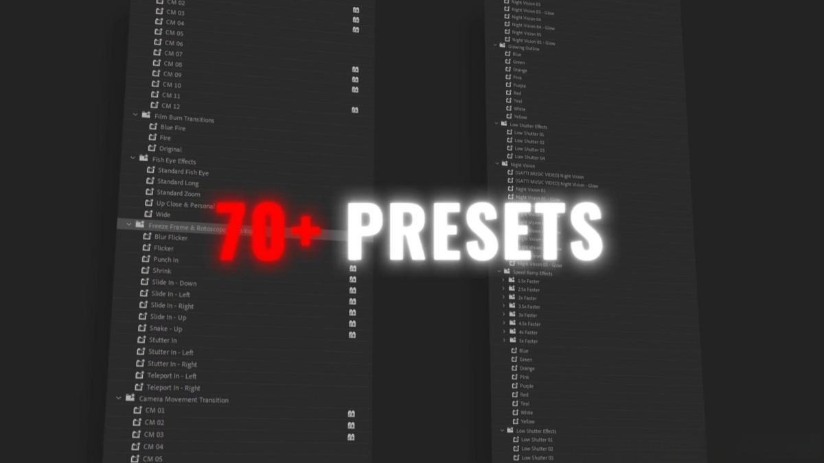 75个嘻哈说唱风格夜视鱼眼低卡顿定格动画发光轮廓斜坡摄像机运动过渡音乐MV效果PR预设 AKV Studios – Music Video Essentials Pack(12976) 75个嘻哈说唱风格夜视鱼眼低卡顿定格动画发光轮廓斜坡摄像机运动过渡音乐MV效果PR预设 AKV Studios – Music Video Essentials Pack(12976)