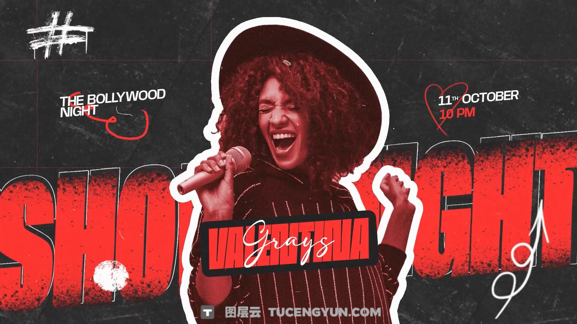 AE模板：潮酷氛围夜店酒吧DJ音乐派对画面冻结帧人物介绍开场片头（13901）