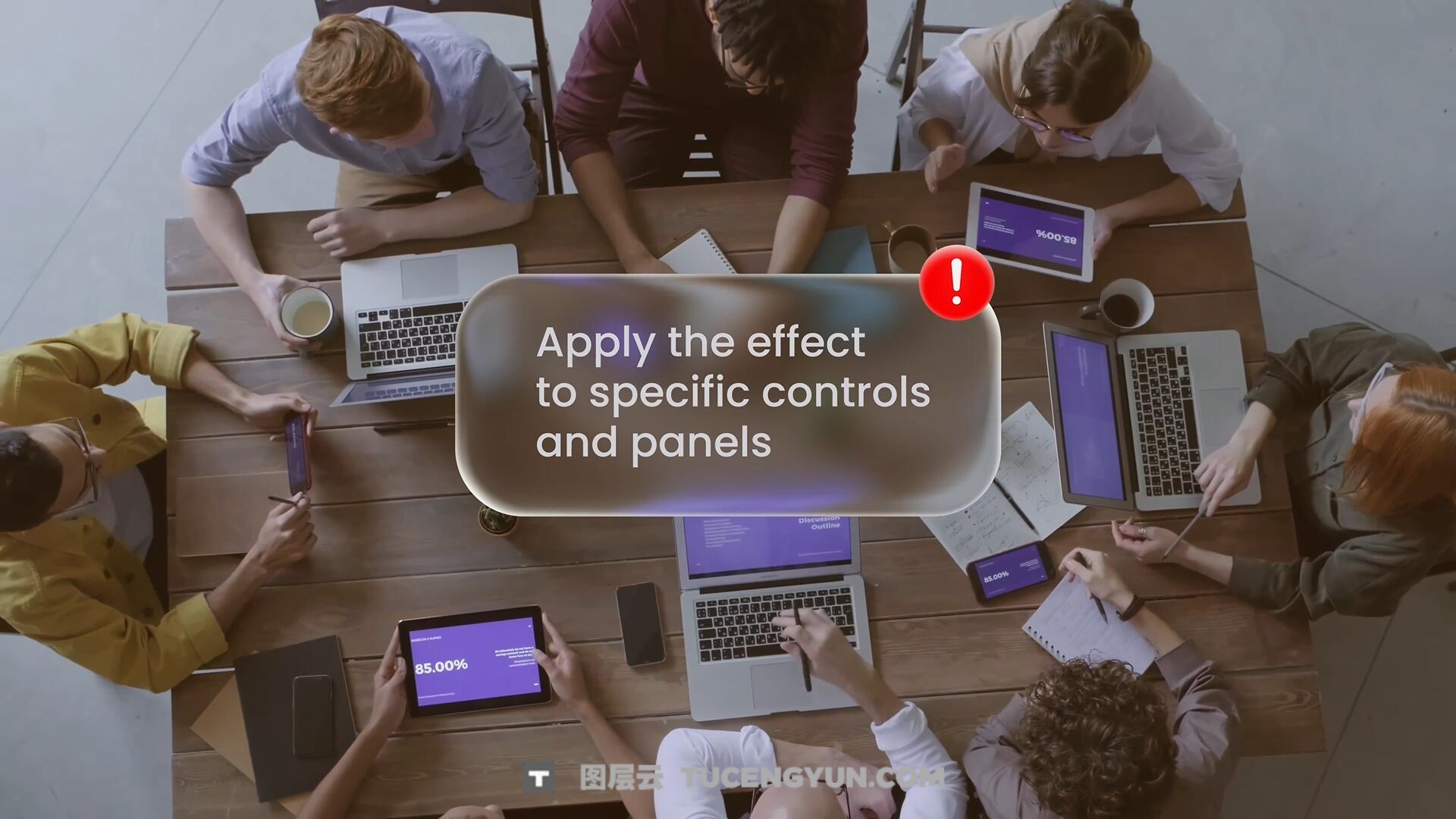 AE模板：苹果液态玻璃渐变效果文字标题字幕动画模板（13996）