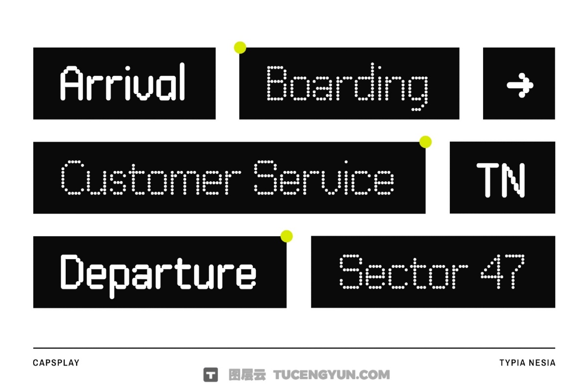 英文字体：复古美学永恒点像素化数字锐化边缘品牌封面海报设计字体 Capsplay – Dot Pixel Font（13944）