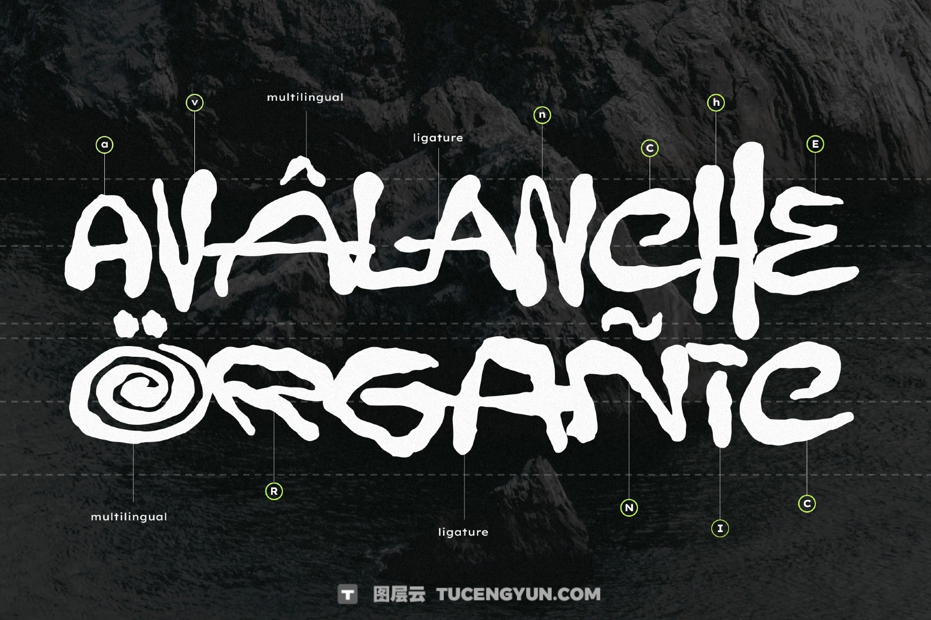 英文字体：迷幻怪诞实验性不规则手绘涂鸦美感封面海报设计字体 Shatoze（13926）