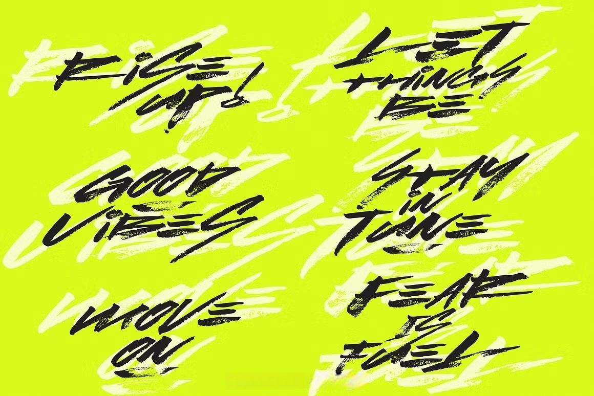 英文字体：全新涂鸦笔触聚丙烯酸手绘毛笔标记专辑封面文字设计封面海报设计字体 Lust | Handwritten Cyber Brush Font（12939）