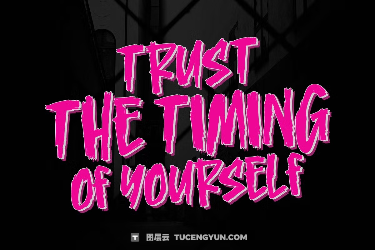 英文字体：大胆街头涂鸦手写笔触粗糙边缘干刷纹理封面设计字体 Jaber Maester Handmade Display Brush（13979）