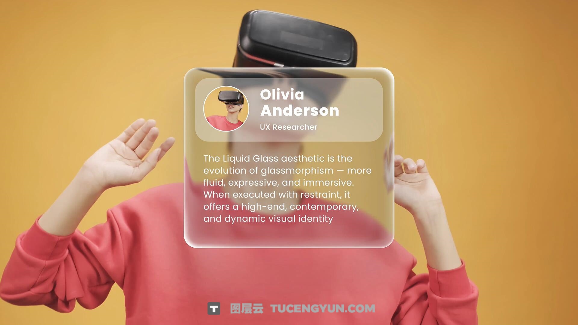 AE模板：苹果液态玻璃渐变效果文字标题字幕动画模板（13996）