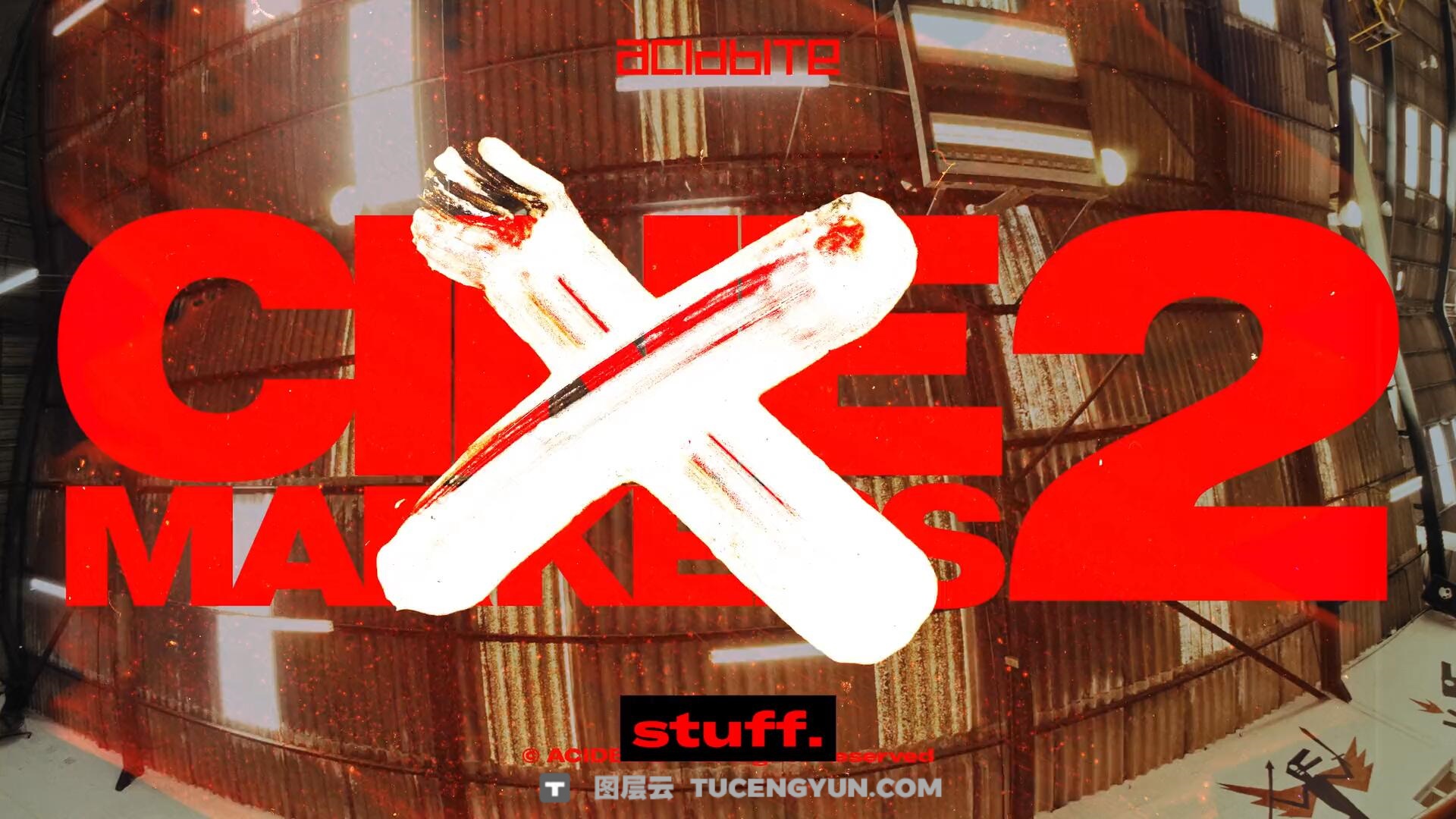 Acidbite 100多个全新复古美学胶片粗糙刮痕打孔笔触涂装转场过渡+音效+视频教程 Acidbite Cinemarkers 2（14006）