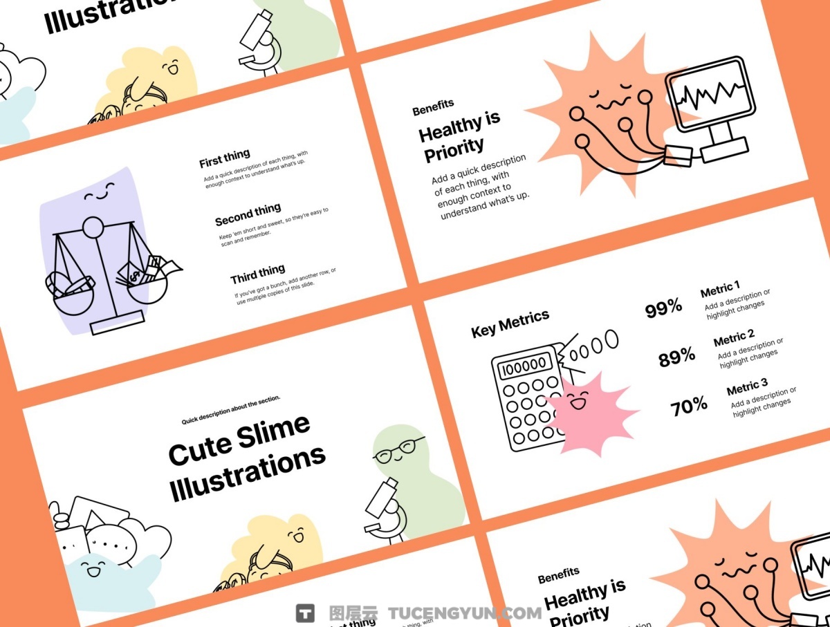 100幅趣味手绘可爱史莱姆角色AI矢量插画插图PNG图片设计套装 Cute Slime Activities Illustrations（13986）