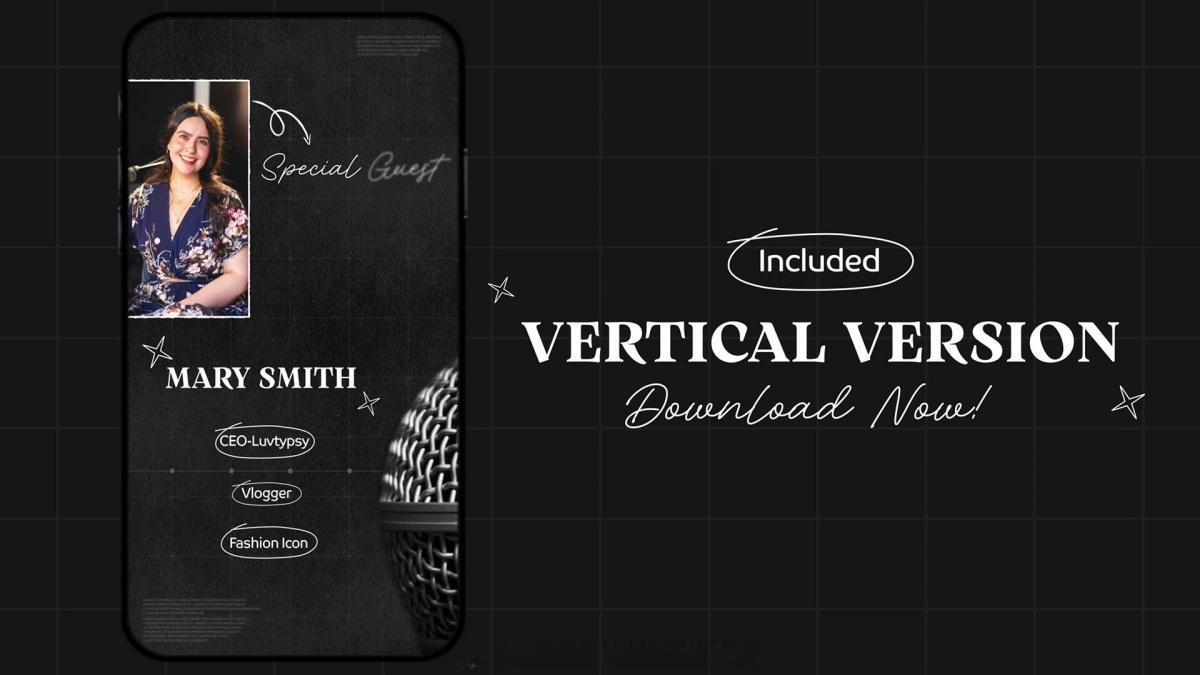 AE模板：经典暗黑质感人物访谈博客对话栏目开场片头 支持横/竖屏（12994）