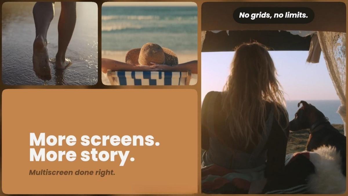 FCPX插件：创意多屏画面网格组合排列分屏包装展示动画效果插件 Multiscreen Slideshow（12979）