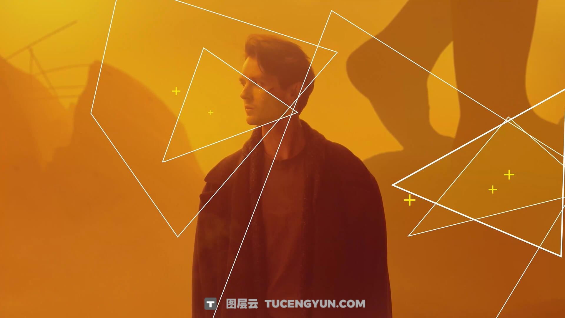 AE模板：抽象艺术画面交互动态数据参数跟踪器标记图形化视觉效果模板（13950）