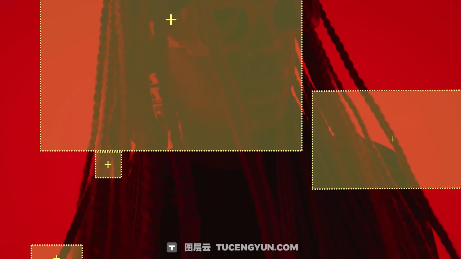 AE模板：抽象艺术画面交互动态数据参数跟踪器标记图形化视觉效果模板（13950）